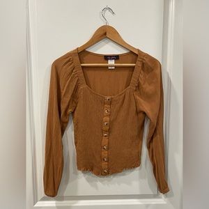 Square neckline, balloon sleeves Blouse